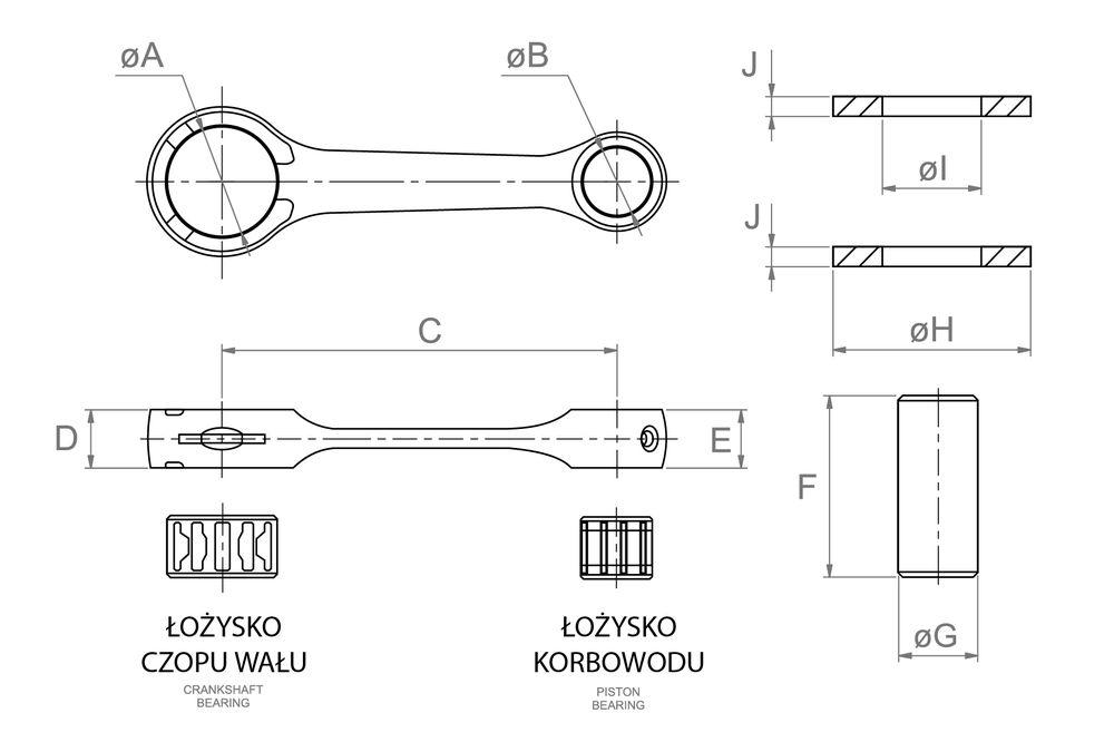 Jasil STD Connecting Rod, Honda Dio ZX / Kymco Dink / SYM Jet