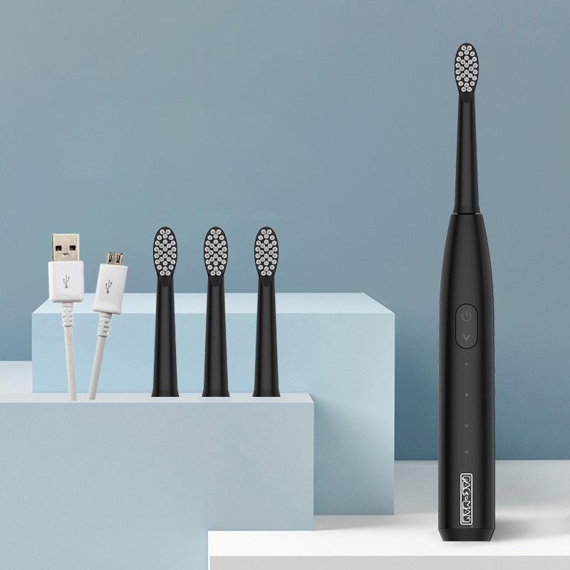 Набор электрических зубных щеток Jian: Аккумуляторные звуковые щетки для взрослых и пар, черные и белые - Бесплатная доставка