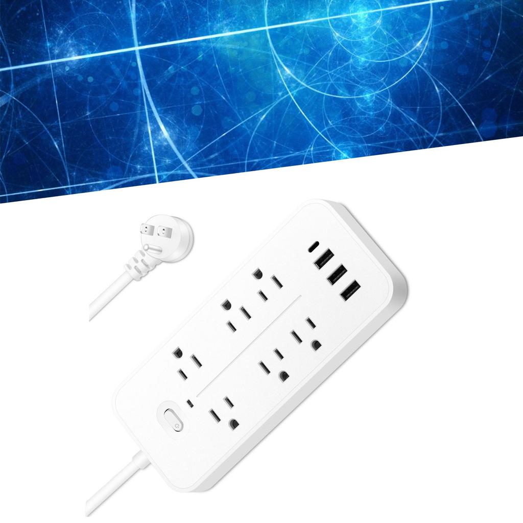 Сетевой фильтр на 6 розеток с защитой от перенапряжения, сетевой фильтр с 3 USB-портами, 1 зарядным портом Type-C