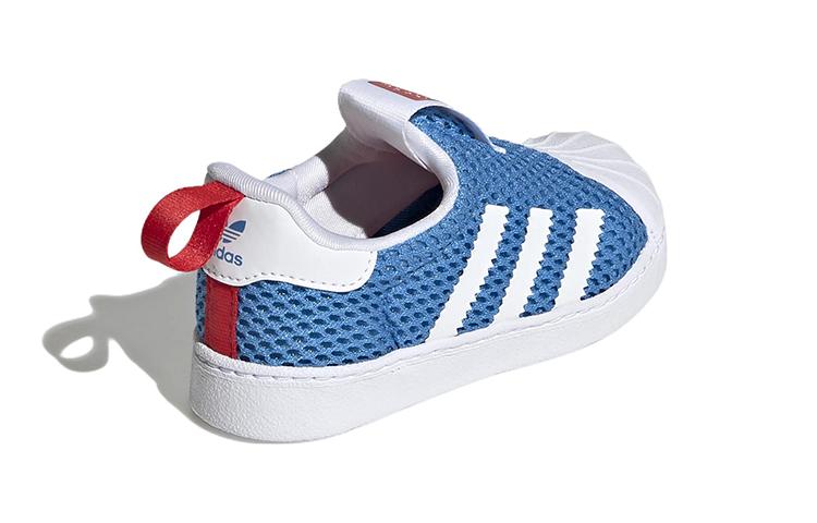 adidas Оригиналы SUPERSTAR 360 Устойчивые к истиранию Низкие кеды для малышей Синие для младенцев и малышей GY9143