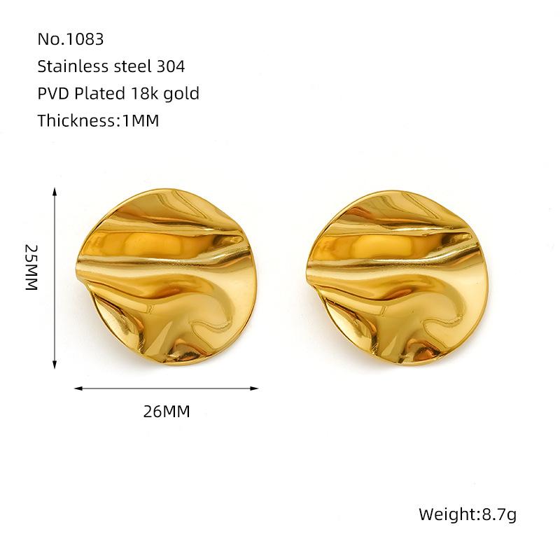 Металлическая сталь геометрические масляные складки нерегулярные серьги-игл для ушей женские нишевые ретро серьги из нержавеющей стали женские