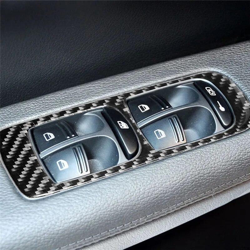 Door Lift Control Stickers For Porsche Cayenne 2003 2004 2005 2006 2007 2008 2009 2010 Carbon Fiber Car Interior Accessories