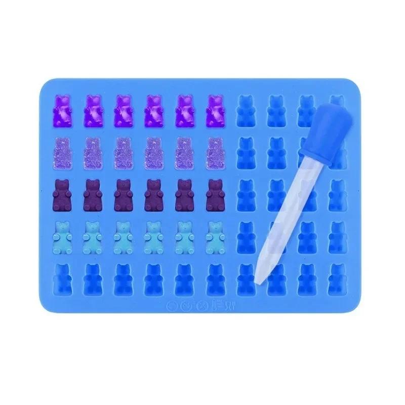 Chocolate Jelly Mold, Ice Tray Mould, Fondant Molds, Candy Maker With Dropper, Silicone Gummy Bear, Bakery Accessories