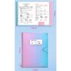 Transparent A3 File Folder Gradient Color Insert Paper Storage Booklet Document Organizer  Students