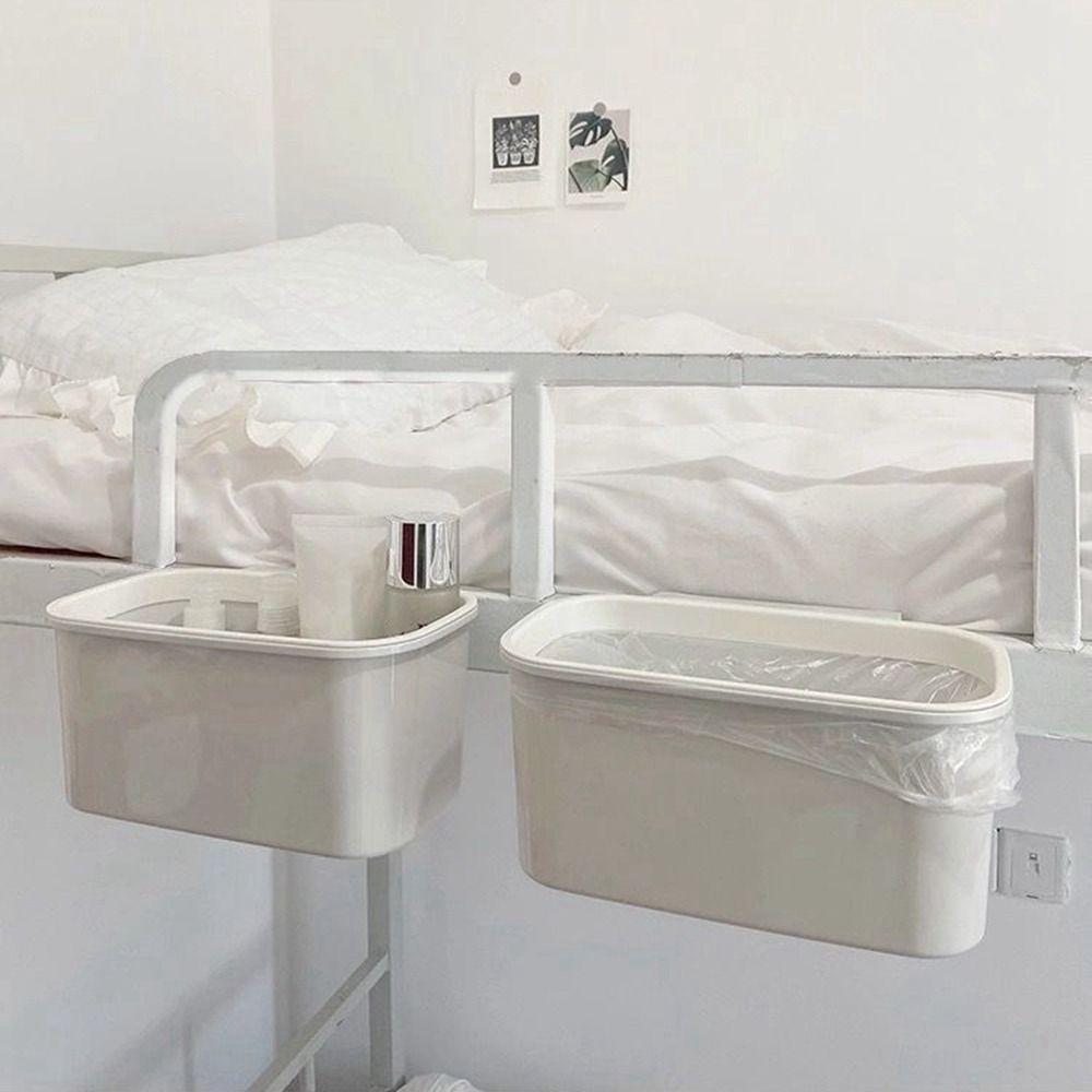 Прочная пластиковая прикроватная подвесная корзина серая компактная подвесная мусорная корзина без крышки маленькое мусорное ведро для кухни