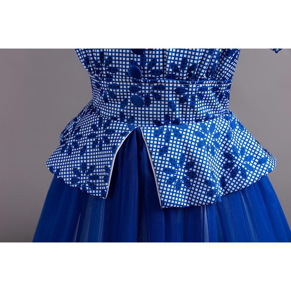 Children's Princess Dresses Thousand Birdie Patchwork Mesh Puffy Long Bubble Sleeve Girls' Stage Performance Dresses Girl's Favourite Dress