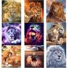 DIY 5D Diamond Painting Lion Cross Ctitch Full Round Drill Animal Diamond Embroidery Painting Mosaic Home Decor Art Gift
