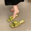 Fashion 2025 New Temperament Open Toe Flat Shoes for Casual Beach Vacation Women's Shoes Ladies Wear One Word Slippers Outside In Summer