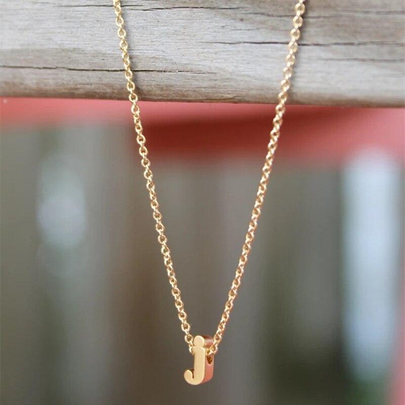 Kids Tiny Initial Alphabet Letter Necklace Custom 26 English A-Z Cursive Birthday Baby Name Necklace Letters Children