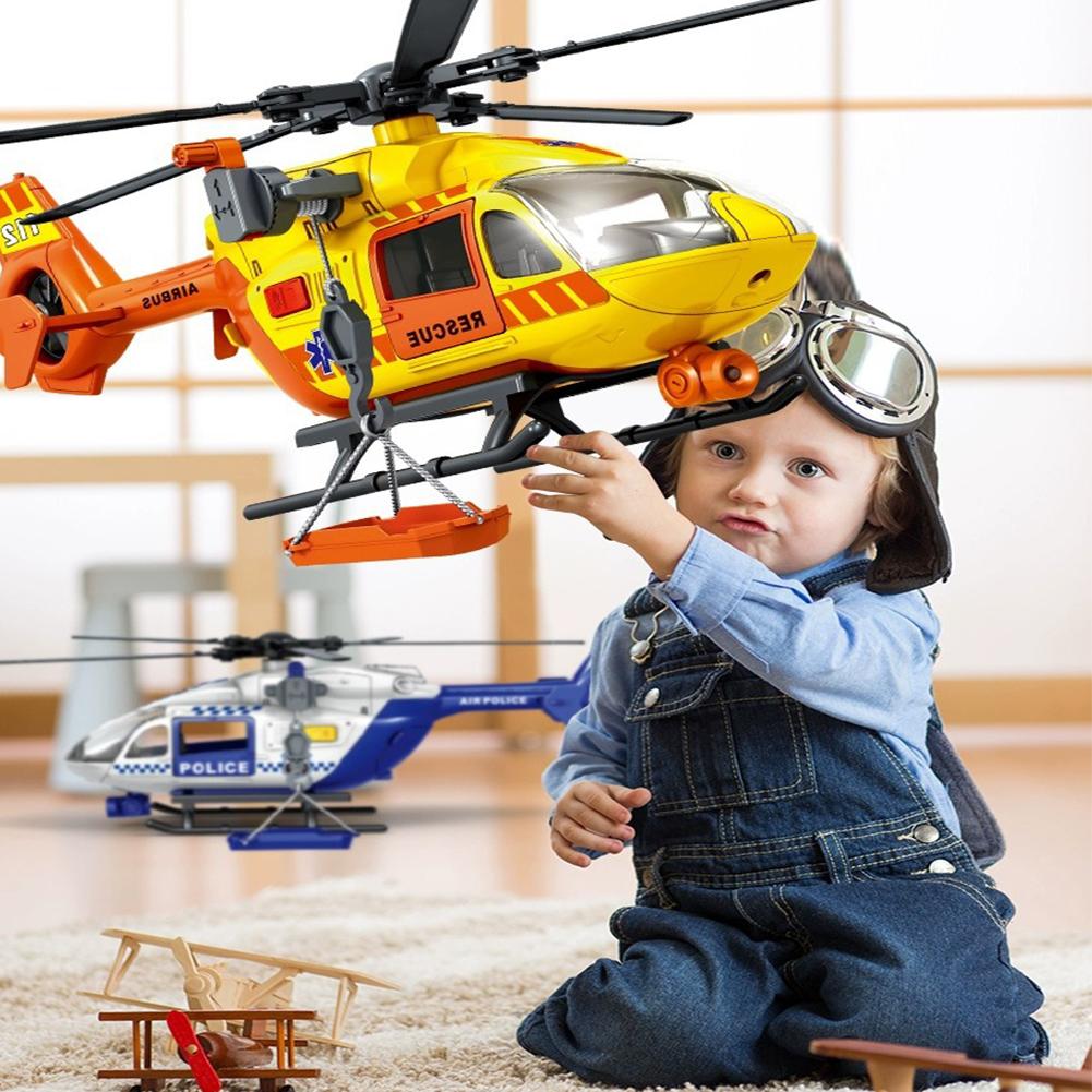 Helicopter Model Toy For 4-6 Years Old Kids High Simulation Fire Fighter Helicopter Airplane Sound And Light Model Toy For Boys Girls