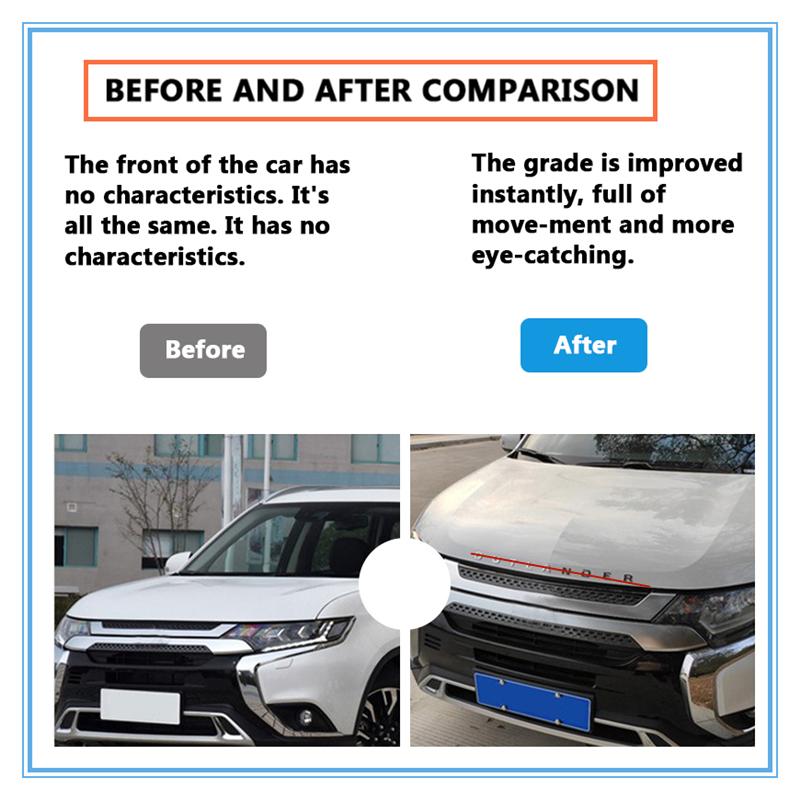 3D Буквы Капот Эмблема Логотип Значок Наклейки на автомобиль Стайлинг Аксессуары для автомобиля Текст для Mitsubishi Outlander ABS Chrome