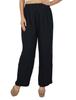 Women Gergette Palazzo Pants Elastic Waist Casual Clothing
