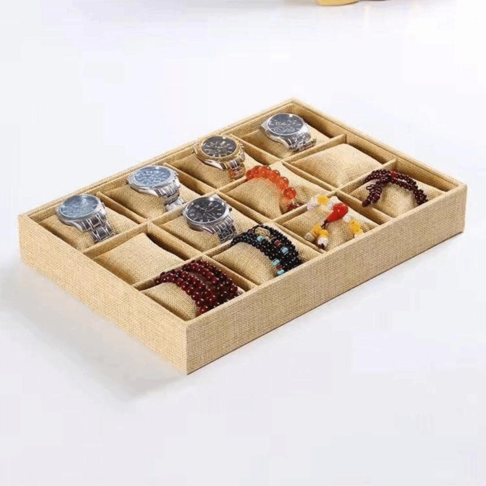 12 Adjustable Compartments Jewelry Display Trays Flannel Bracelet Display Tray Necklace Display