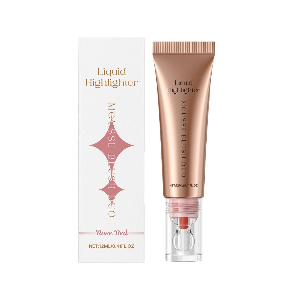 Liquid Highlighter Blush Cream, Natural Light Contouring Highlighter Multi-functional Facial Blush Cream