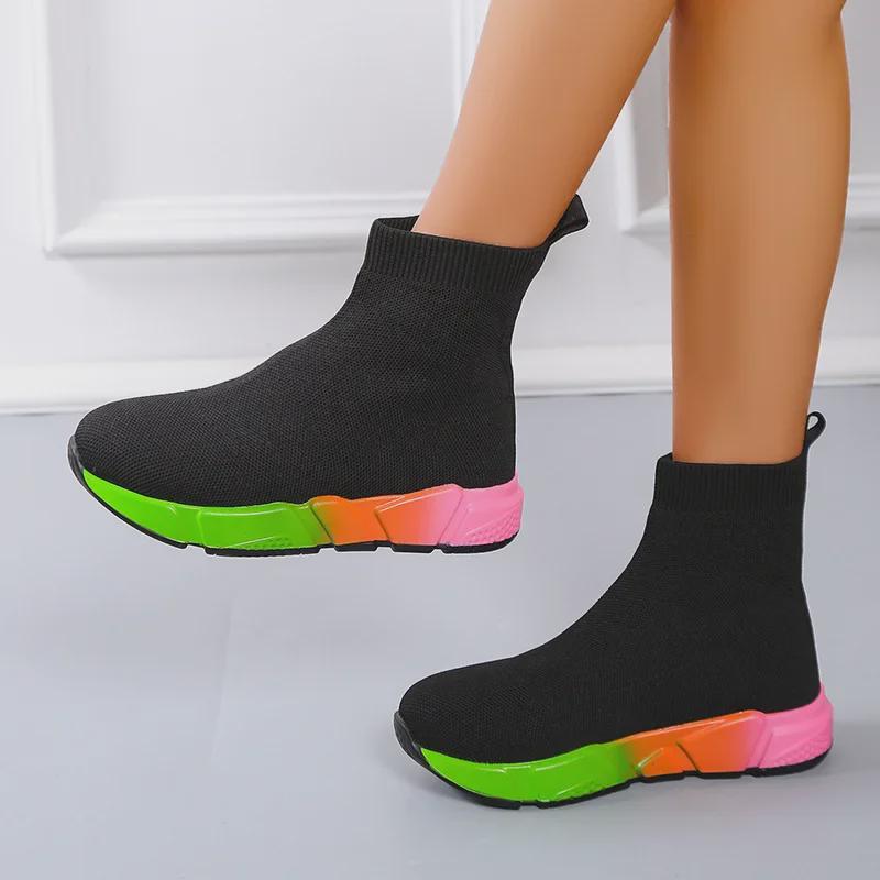 Large Size Ultra-Light Polyurethane Woven Sneakers - Round Toe, Colorful, Fashionable, Casual Flat Heels