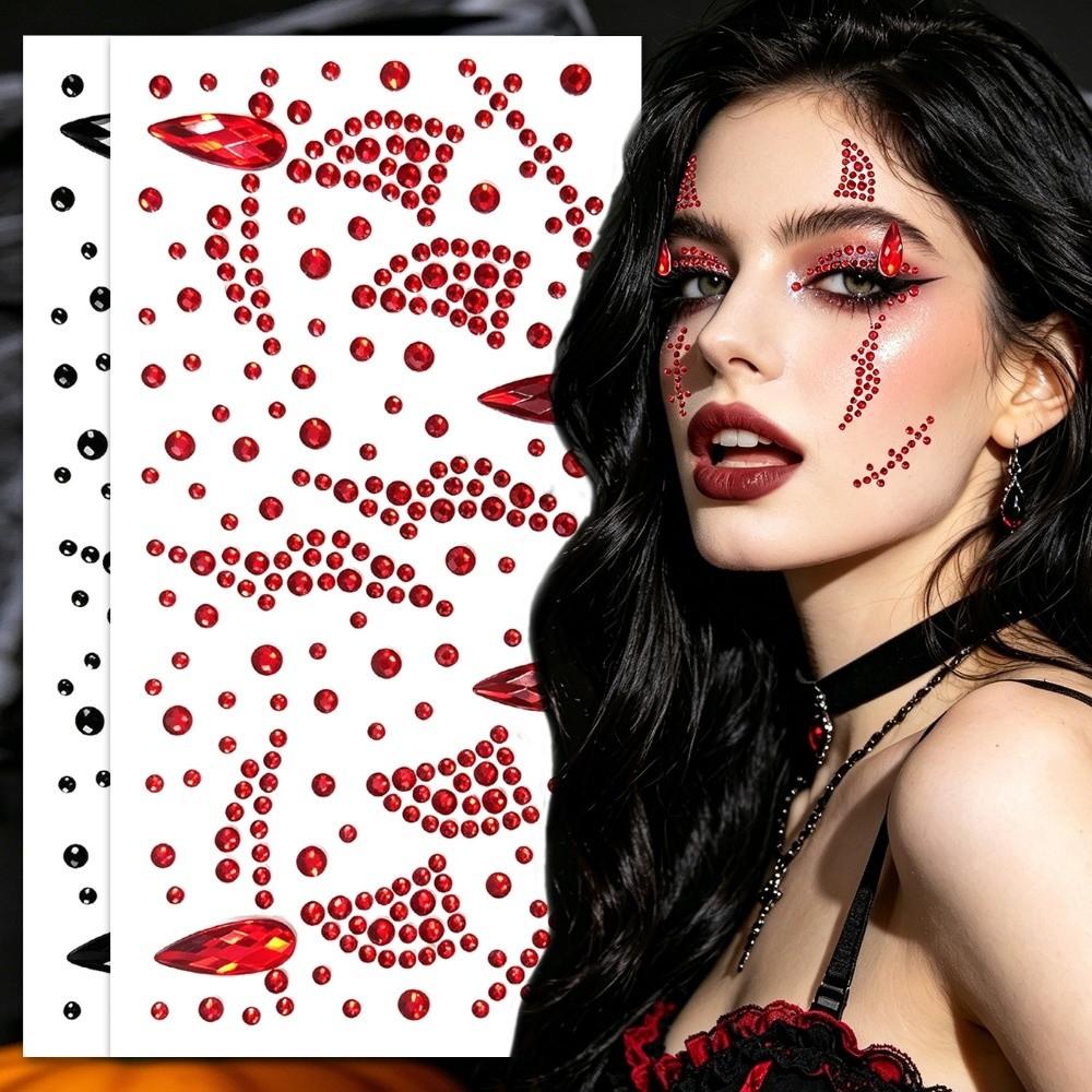 Rhinestone Bedazzling Face Eye Jewels Sticker Makeup Face Gem Sticker Ghost Festival