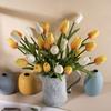 3pcs/set Artificial Silk Flower Tulips Fake Flower Vibrant Color Durable PU Simulation Tulips Flower For Living Room DIY Bouquet