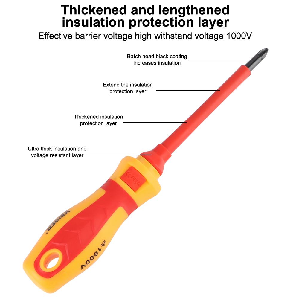 13 Pcs 1000V Screwdriver Set Phillips Slotted Bits Insulated Magnetic Screwdriver Multifunctional For Electrician Hand Tools