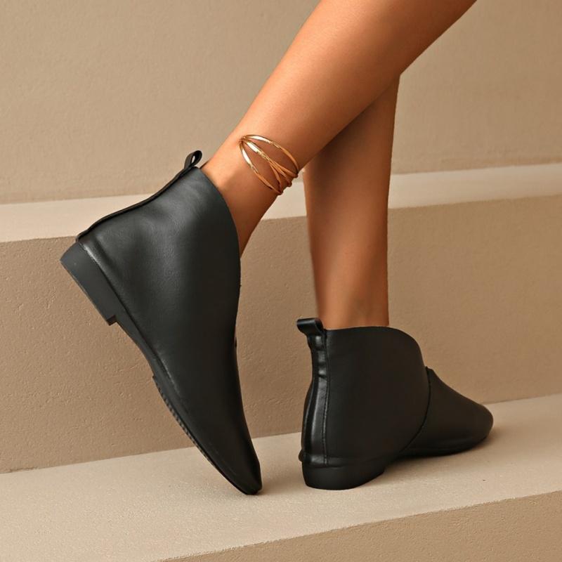 Мода Среднего каблука Женские зимние ботильоны с острым носком 2025 Зимний тренд Повседневные ботинки-кеды Челси Кожаные готические туфли-лодочки Botas Mujer