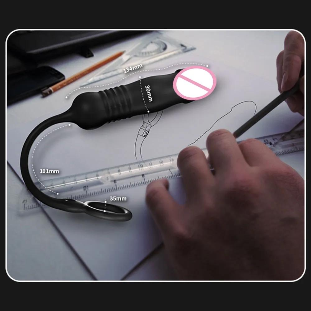 Выдвижной фаллоимитатор, вибратор, женский мастурбатор, вагинальный стимулятор точки G, массажер простаты, Анальная пробка, Анальная пробка, мужские секс-игрушки