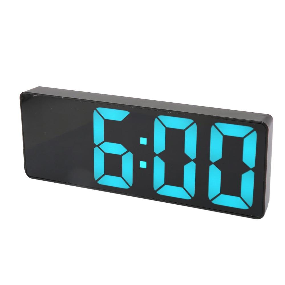 Blue Number Display Digital Alarm Clock USB Battery Powered Desktop Alarm Clock For Bedroom