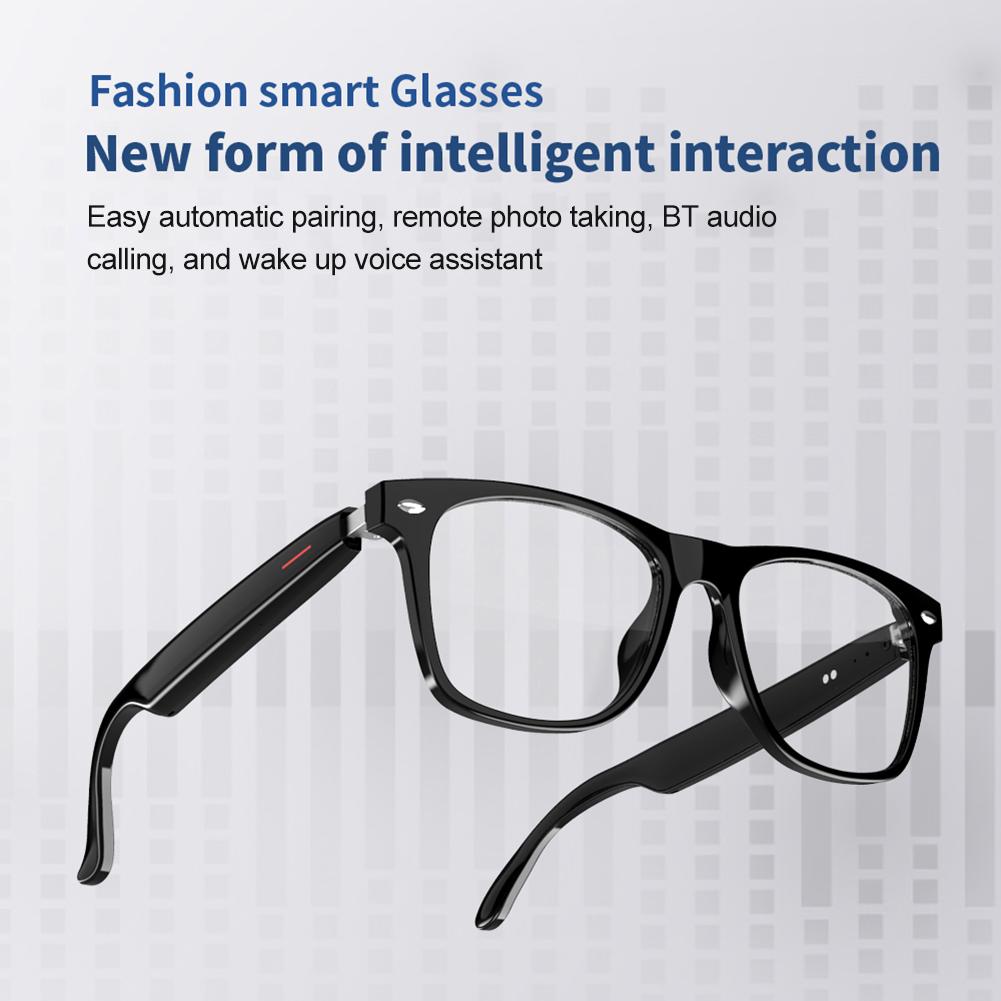 Smart Glasses AI Voice Assistant Camera Glasses Remote Shooting BT Audio Glasses Open Ear Sound Mic & Speakers for Men & Woman