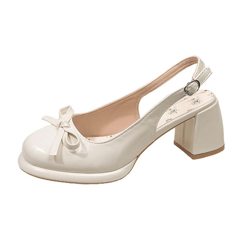 Женские босоножки на высоком каблуке Модные босоножки на толстом каблуке с бантом-бабочкой Летние женские уличные гладиаторские сандалии