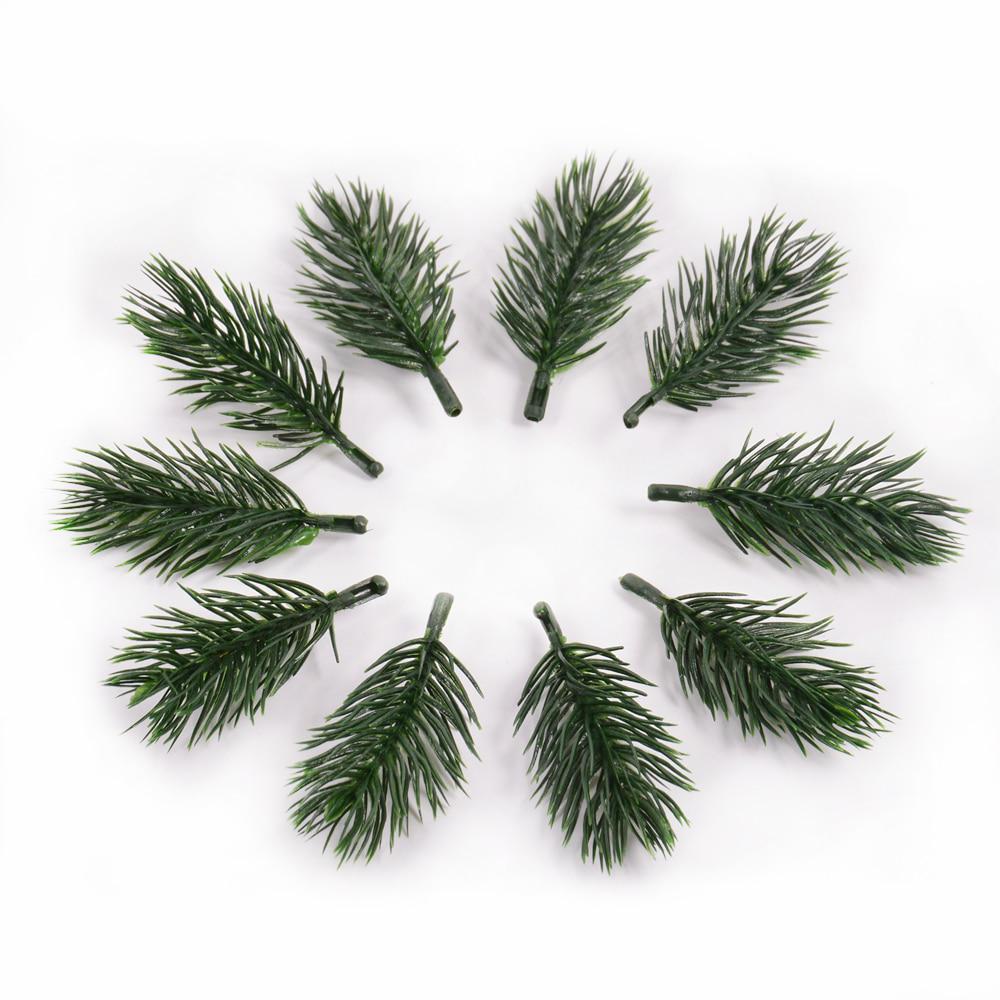 20PCS Pine Needle Artificial Flower Plant Fake Flowers Branch For Christmas Tree Decoration