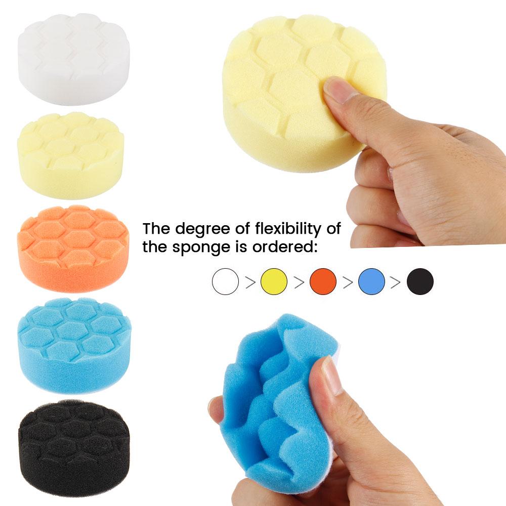 Car Polishing Sponge Pads Kit Buffing Waxing Foam Tool Polisher Machine Wax Pad for Removes Scratches Attachment Polishing Pad