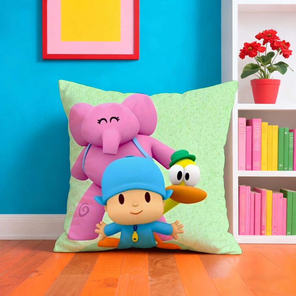 Мультяшная Милая Наволочка P-Pocoyo Плюшевая Ткань Мягкая Двусторонняя Печать Диван Теплая Зима Дом Подарок Наволочка