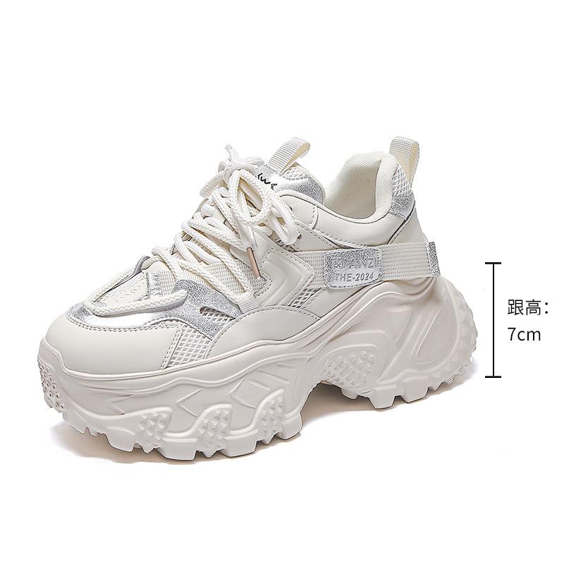 2025 весна новые папины кроссовки женские популярные туфли на платформе с увеличением высоты модные ретро спортивные туфли универсальные повседневные женские туфли