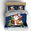 Santa and Cat Christmas Design Bedding Duvet Cover Set Duvet Cover Pillowcases  (1*Duvet Cover 2*Pillowcases, without duvet insert)
