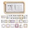 Switch Sticker European Wall-mounted Outlet Style Punch Free Plastic Cover Wall Decal for Home