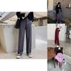 Stylish High-waist Suit Pants In Solid Colors For Casual Wide-leg Comfort