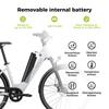Electric Bike DERUIZ Quartz 28'' 250w Motor City Ebike - 48V 13.4Ah Battery Up to 161km Range, Hydraulic Brakes, Torque Sensor, 8 Speed, White
