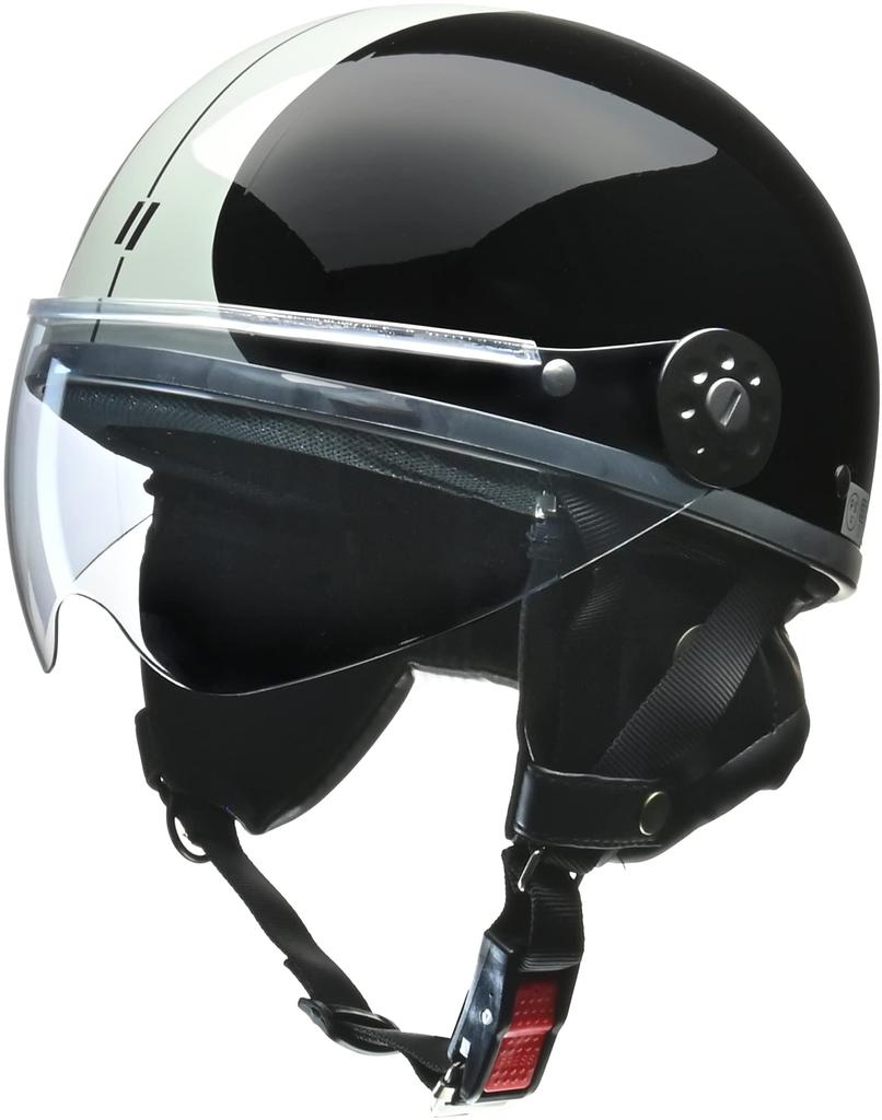 LEAD Motorcycle Half Helmet Free Than O-ONE Black/Silver - (Less 57-60cm)