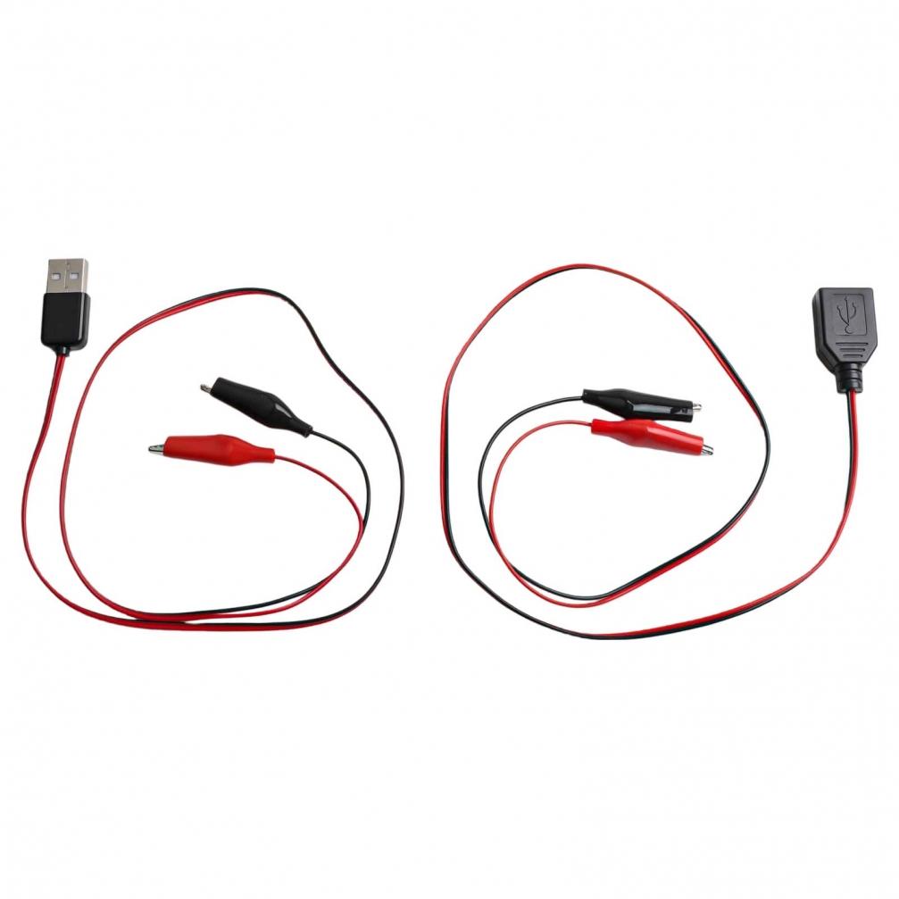 USB Папа Мама Шнур питания 60 см с Зажимами типа Крокодил для Постоянного тока