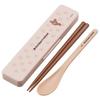 Chopsticks and Spoon Set, Bento Box, Adult, Antibacterial, Combo Set, 18cm, Quiet, Made In Japan, "The Bears' School" Cocoa, CCS3SAAG-A