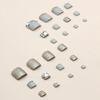 24Pcs Glossy Square Press On Toenails With Sparkly Diamond Design Shiny Fake Nails For Women Summer Pedicure Art