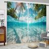 Пляжный пейзаж Принт Штора для домашнего декора - Кулиска Оформление окна для спальни, кухни, гостиной