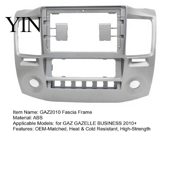 Radio Installation Trim 9 Inch Car Dash Fascia Frame for GAZ GAZELLE BUSINESS 2010+, Custom Fit Bezel Stereo Adapter Android Head Unit Retrofit, Black