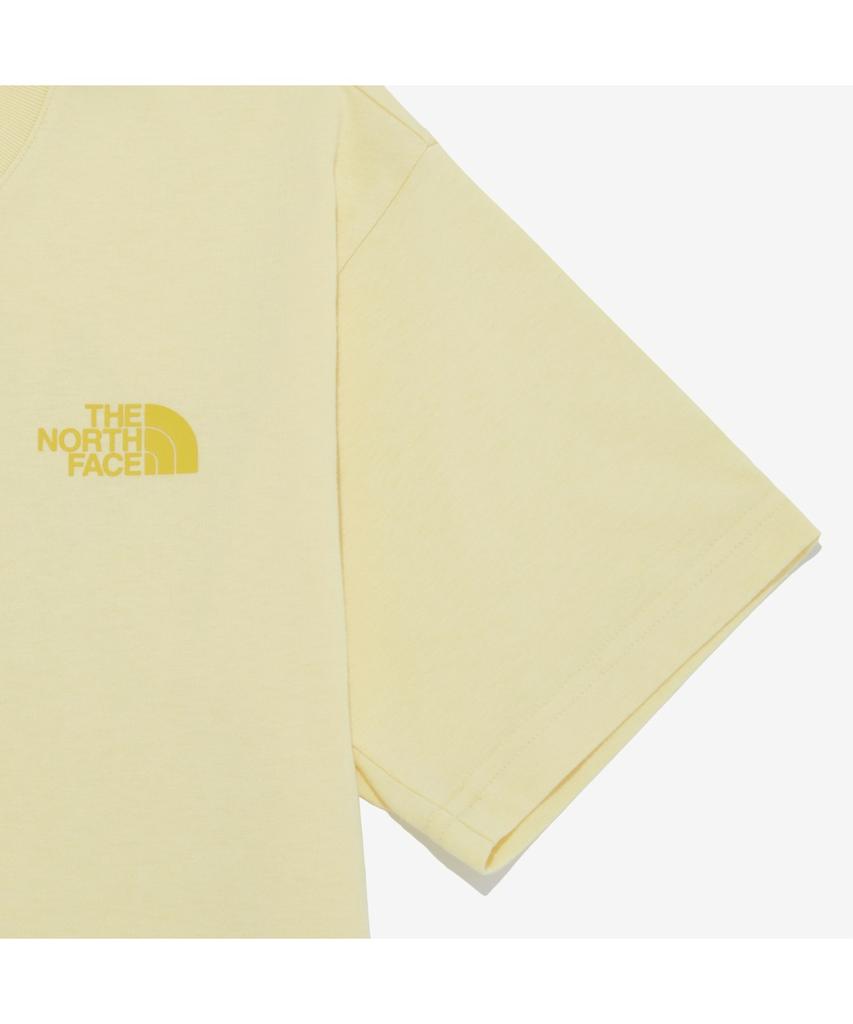 Noseupeiseu Nt7Ur42C Женская футболка с коротким рукавом и круглым вырезом Tnf Hangeul_Светло-желтый