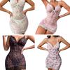Women's See Through Lace Cami Nightgown V Neck Full Slip Chemise Nightdress Sexy Sheer Bodydoll Sleepwear with Thong