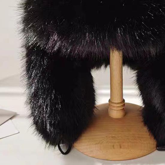 Плюшевая шапка Lei Feng, однотонная женская зимняя шапка, термошапка из искусственного меха лисы с длинной защитой ушей