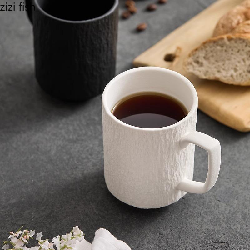 Stone Patterned Ceramic Mug Creative Handle Coffee Mug Latte Mug Beverage Cup Afternoon Tea Solid Color Milk Tea Cup Water Cup