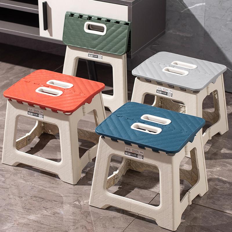 Outdoor Portable Folding Stool High Load-bearing Thickened Plastic Saddle Chair Mini Chair Fishing Stool Square Stool Camping Stool