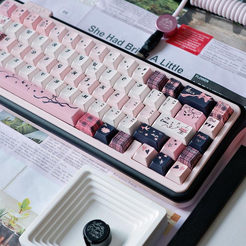 Розовая ночная звезда Колпачок для клавиши Cherry Толщина стенки 1,6 мм Материал PBT Сублимация Нюдово-розовый Колпачок для клавиши 142 клавиши 2.25/2.75U Колпачок для клавиши Alice