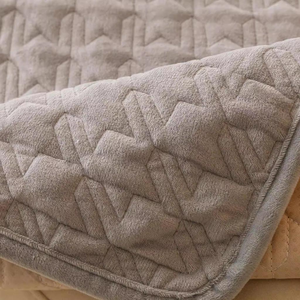 Sofa Cushion Winter Short Plush Anti Slip Simple Modern Light Luxury Style Seat Cushion Seasonal Leather Sofa Cover Cloth Towel