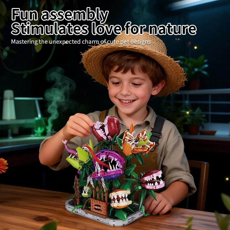 Moc Jungle Killer Man-Eating Flower Manor Building Blocks City Creative Simulation Exotic Bricks Educational Toys Children Gifts