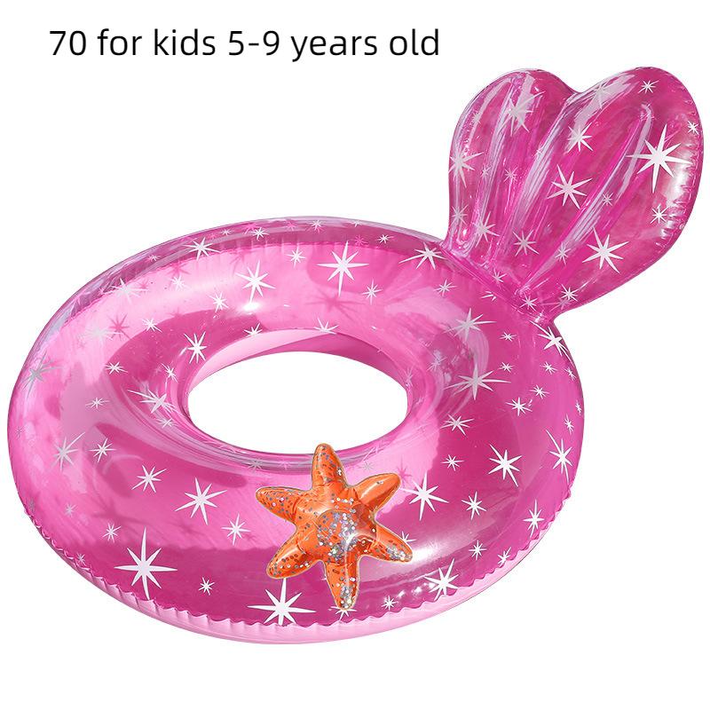 Прозрачное кольцо для плавания «Русалка», трубка, надувная игрушка, кольцо для плавания для детей, взрослых, круг для плавания, поплавок, пляжный бассейн, водное оборудование